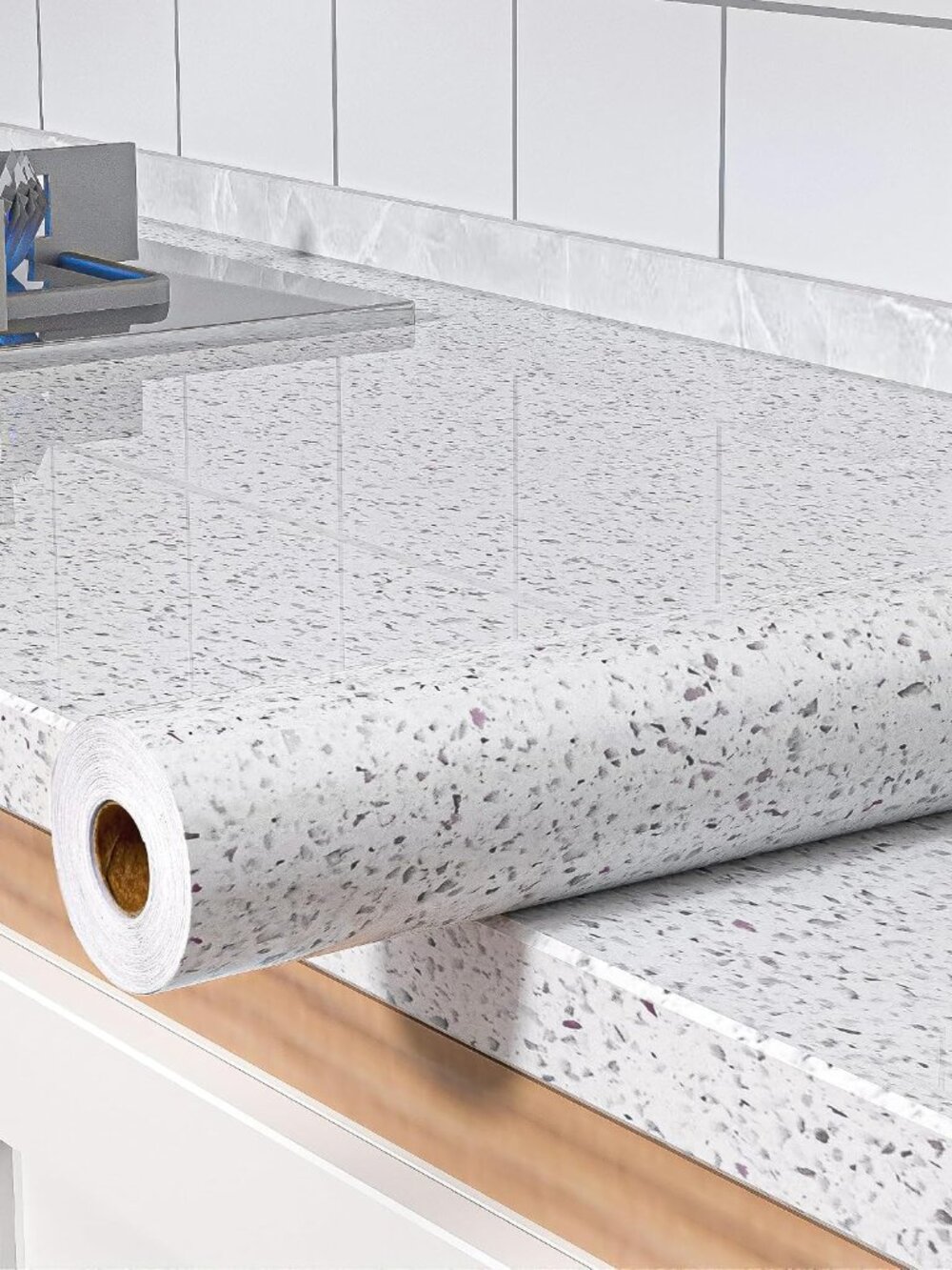 White Wallpaper Marble Contact Paper for Countertops 15.7”×118”